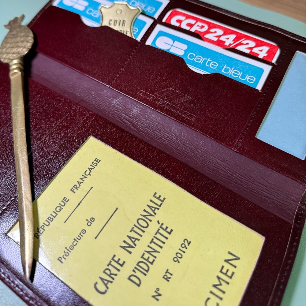 Mint Condition Vintage Leather Air France Portfolio